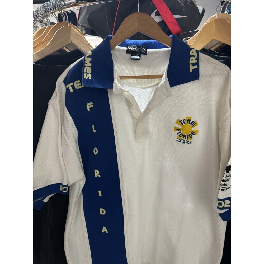 Vintage 2002 Transplant Games Team Florida AOP Textured Polo Shirt Size L